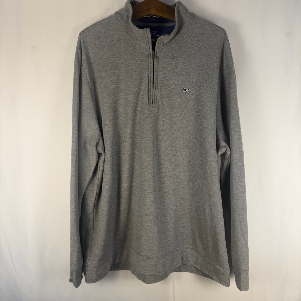 Vineyard Vines Gray Quarter Zip 100% Pima Cotton Shirt Wardrobe Staple Golf
